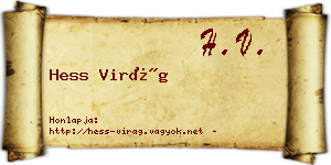 Hess Virág névjegykártya